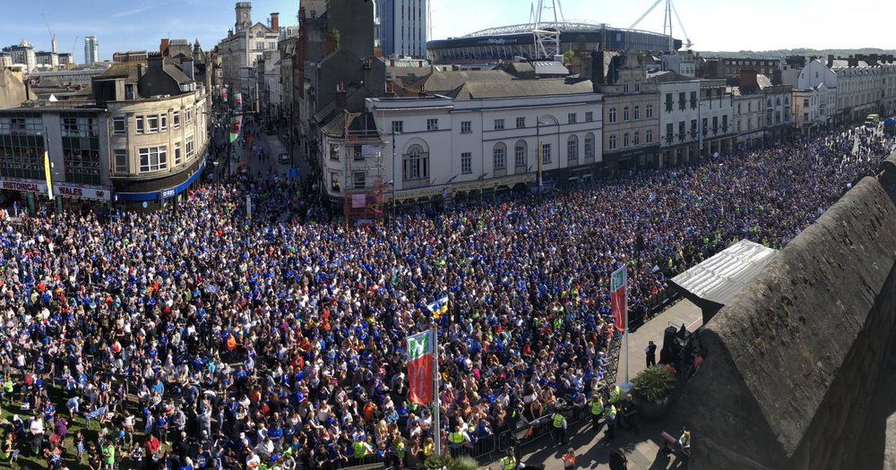 Cardiff City celebrate in style