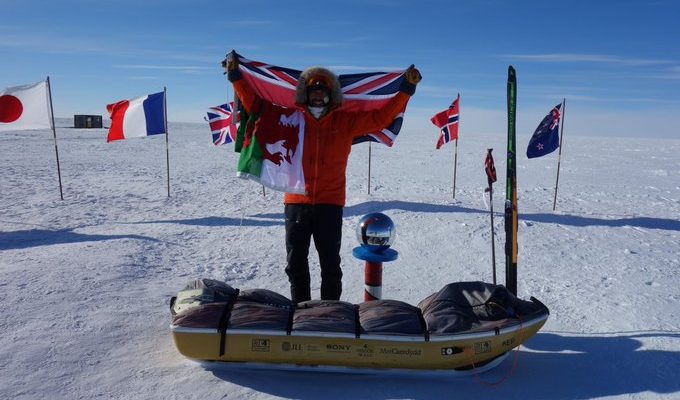 British record for intrepid Welshman at South Pole